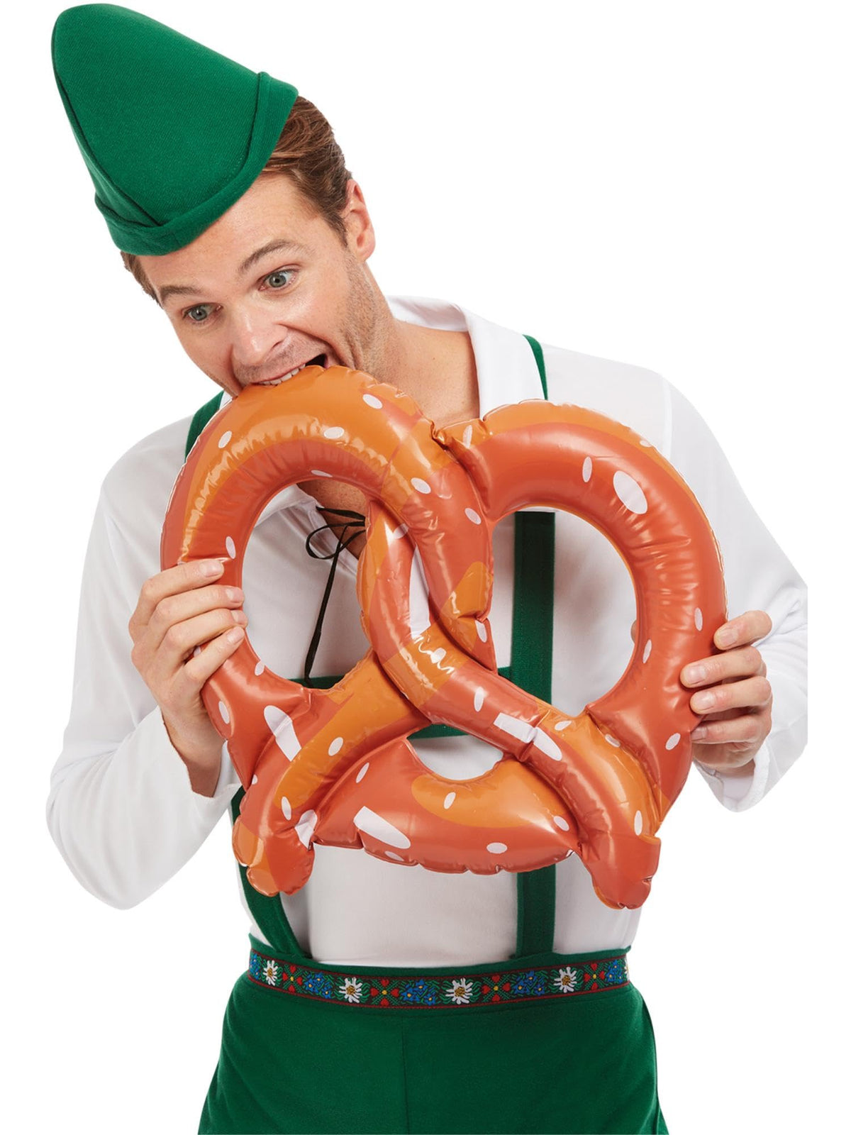 Smiffys Beer Festival Inflatable Pretzel, Brown 40cm/16in, Oktoberfest Fancy Dress, Oktoberfest Dress Up Accessories
