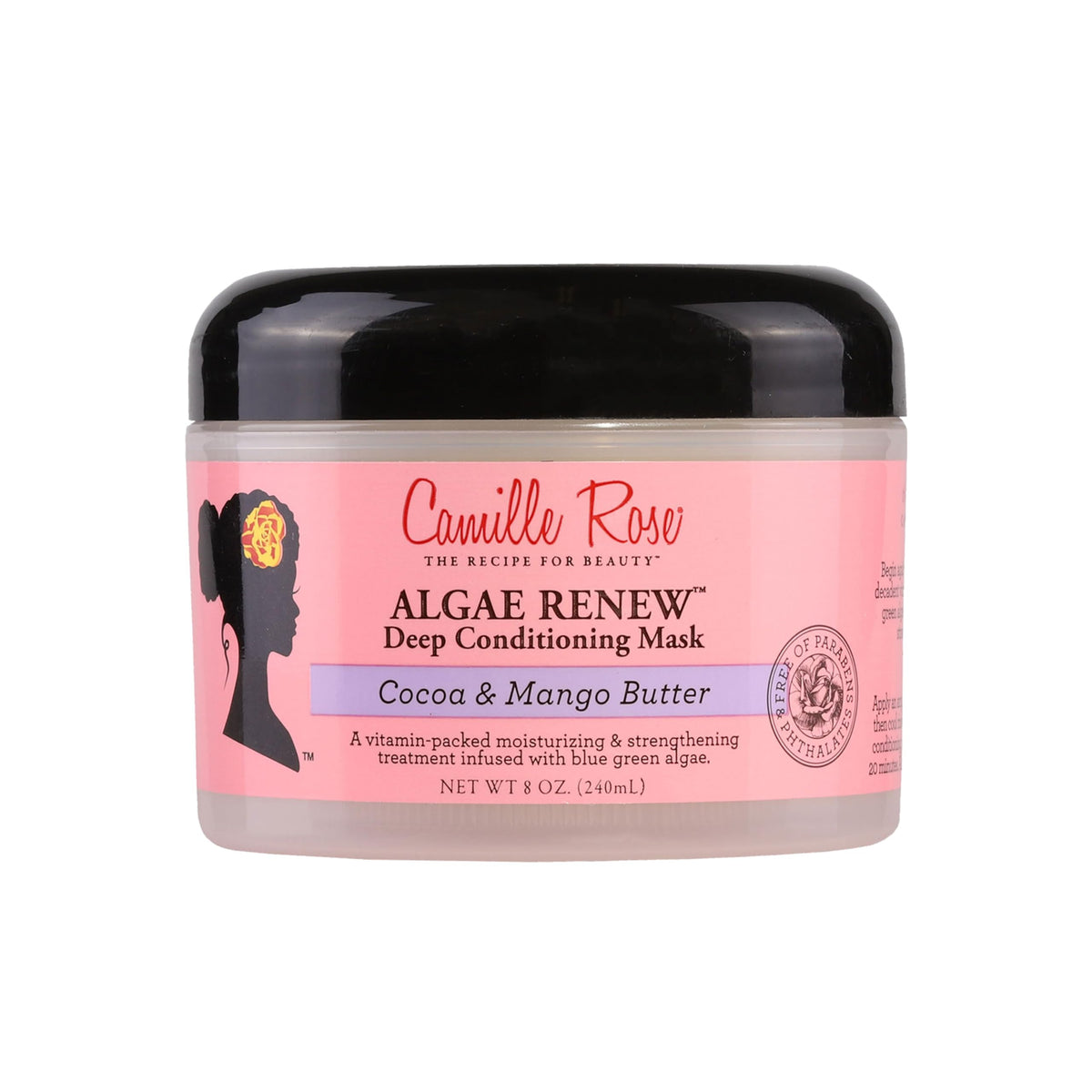 Camille Rose Algae Renew Deep Conditioning Wash Out Hair Mask, For All Hair Types, Nourish and Strengthen, Cocoa and Mango Butter, 240 ml (Pack of 1)