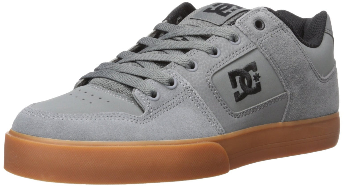 DC Men's Pure Low Top Casual Skate Shoe, Grey/Gum, 12 M US