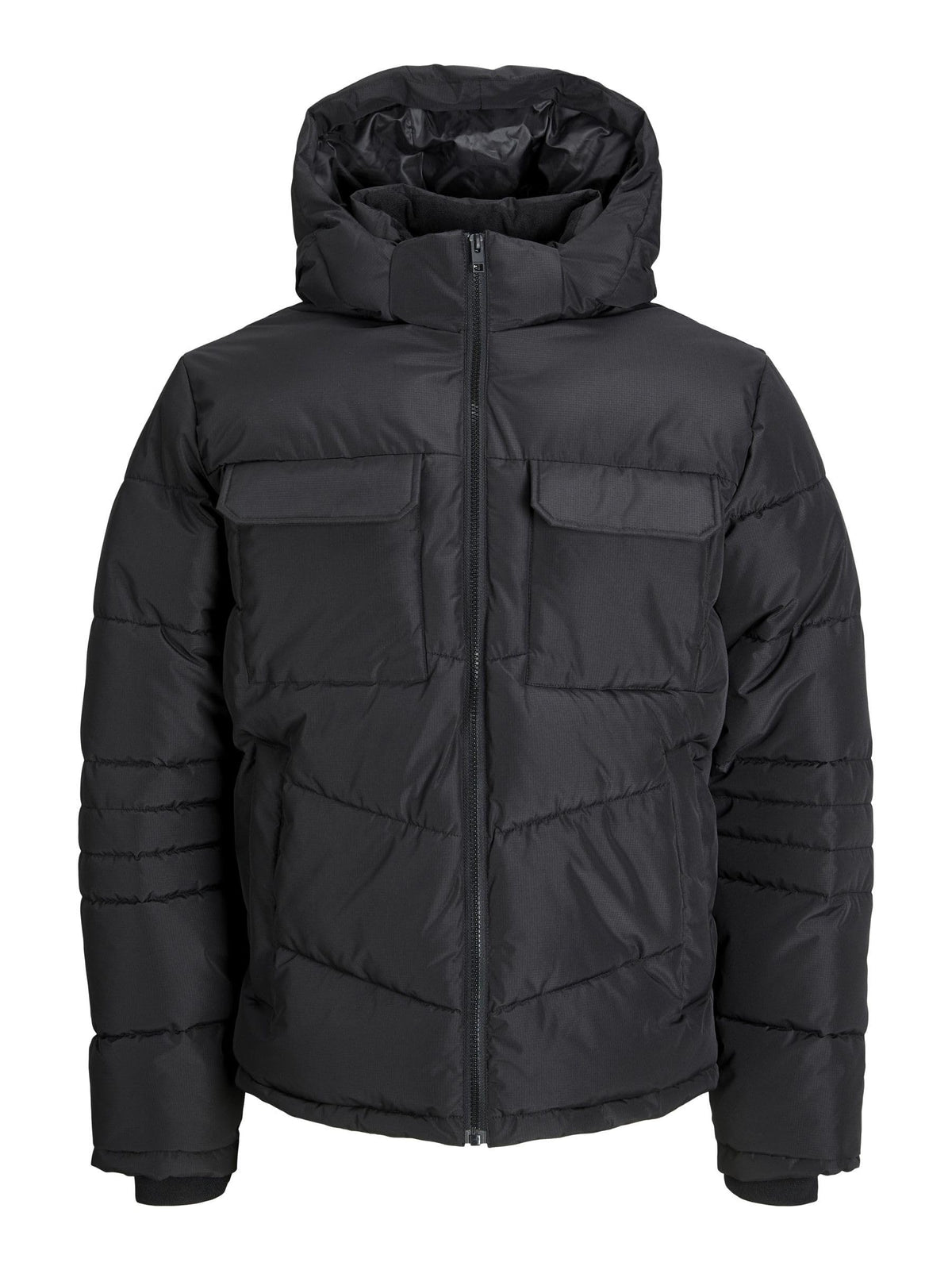 JACK & JONES Men's Jjbuild Puffer Jacket, Black, XL