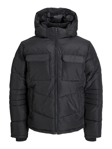 JACK & JONES Men's Jjbuild Puffer Jacket, Black, XL