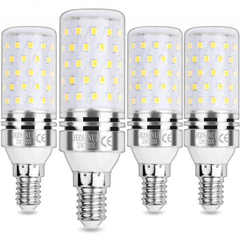 HZSANUE E14 LED Corn Bulbs 12W, 3000K Warm White, 1350LM, Small Edison Screw Bulbs,100W Incandescent Bulbs Equivalent,Pack of 4