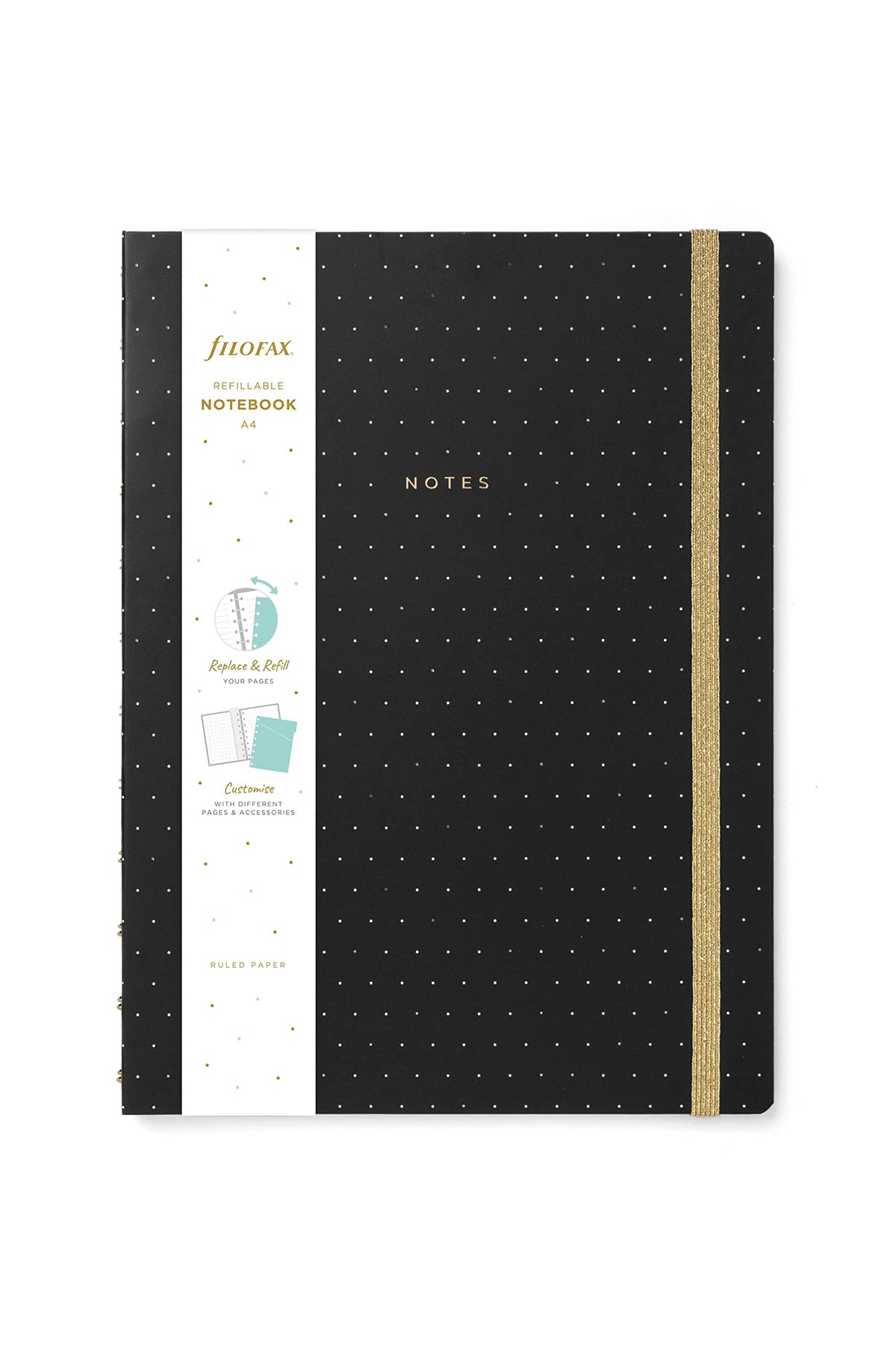 Filofax Moonlight A4 Refillable Notebook - Black