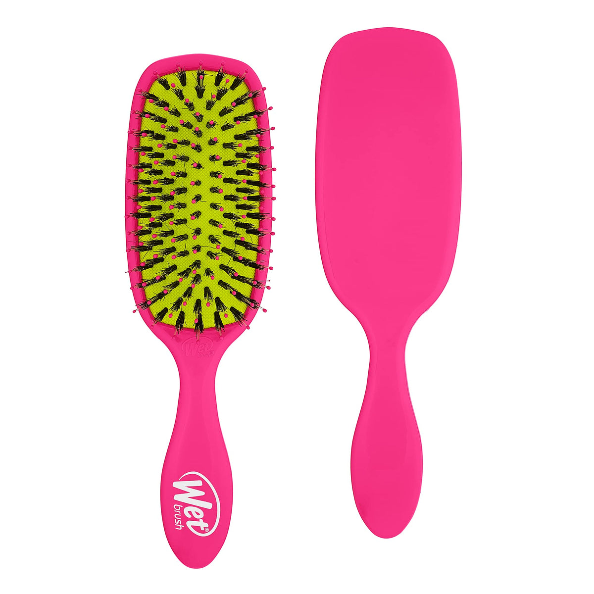 Wet Brush Shine Enhancer Brush with Soft Intelliflex and Natural Boar Bristles to Help Distribute Hairs Natural Oils without Breaking Hair, Pink