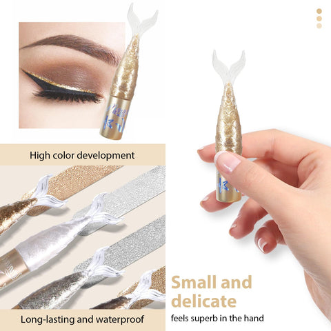 Generic Colourful Glitter Eyeliner Liquid Set, 4 Pcs Metallic Shimmer Liquid Eyeliner, Mermaid Eyeliner, Long Lasting Gold Eyeliner, Diamond Eyeliner for Colorful Eye Makeup Gifts (A)