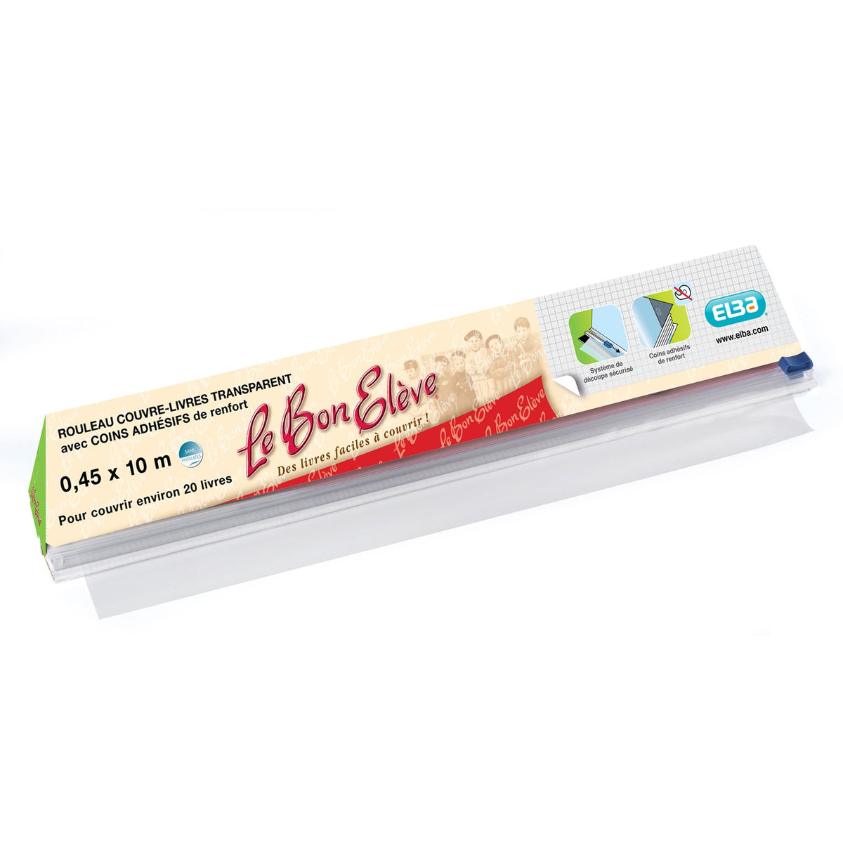Elba - ELBA Film couvre-livres"le Bon Eleve", en PVC, 45 mm x 10 m colourless