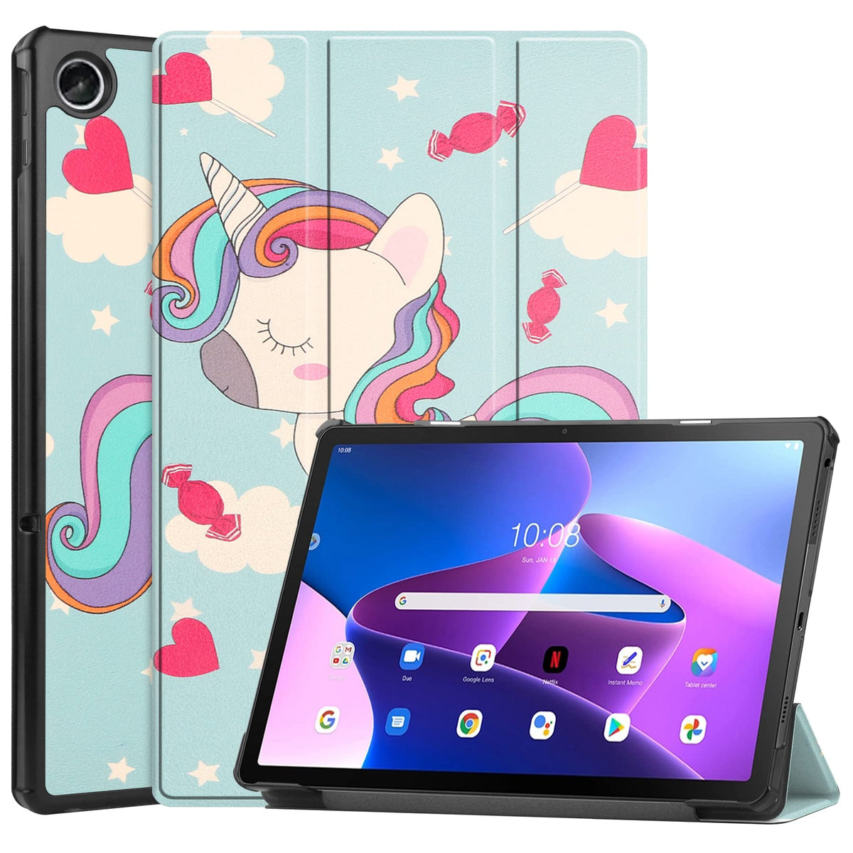XITODA Case for Lenovo Tab M10 Plus 3rd Gen 10.6 Inch 2022, PU Leather Protection with Stand Function Cover for Lenovo Tab M10 Plus 3. Generation TB125 10.6 Inch Tablet, Unicorn
