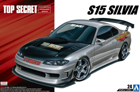 Aoshima 1/24 Tuned Car No.24 Topsecret S15 Silvia '99(Nissan) Model Kit(Japan Import)