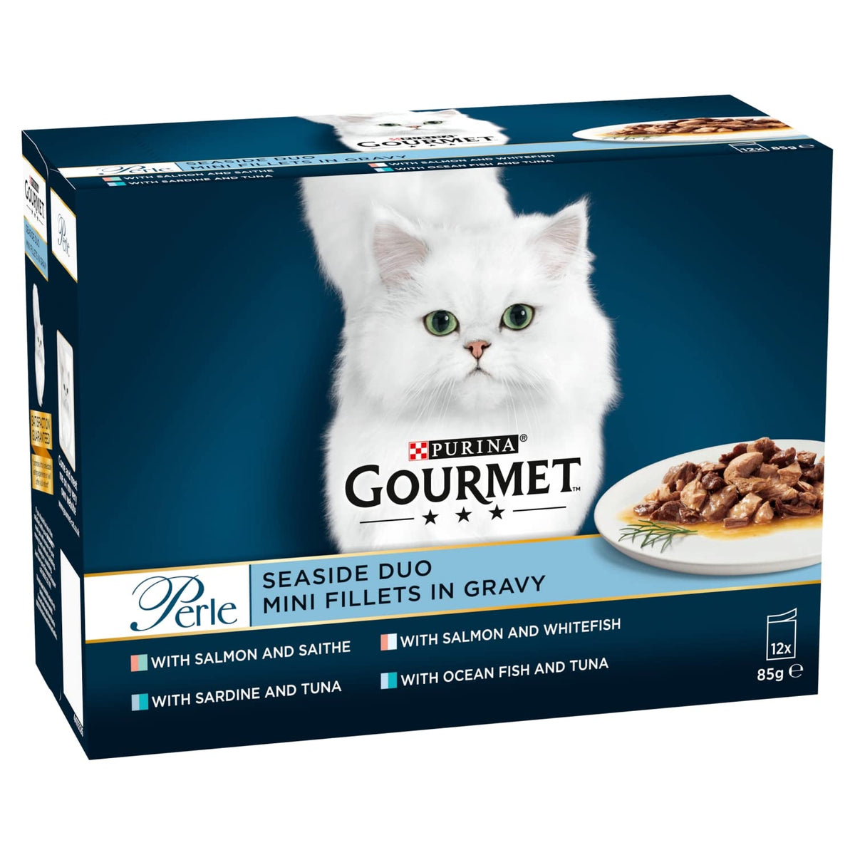 Gourmet Perle Seaside Duo Adult Cat Food Pouches, 12 x 85g