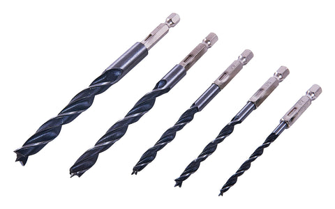 Amtech F1735 Hex Shank Wood Drill Bit Set, 5-Piece