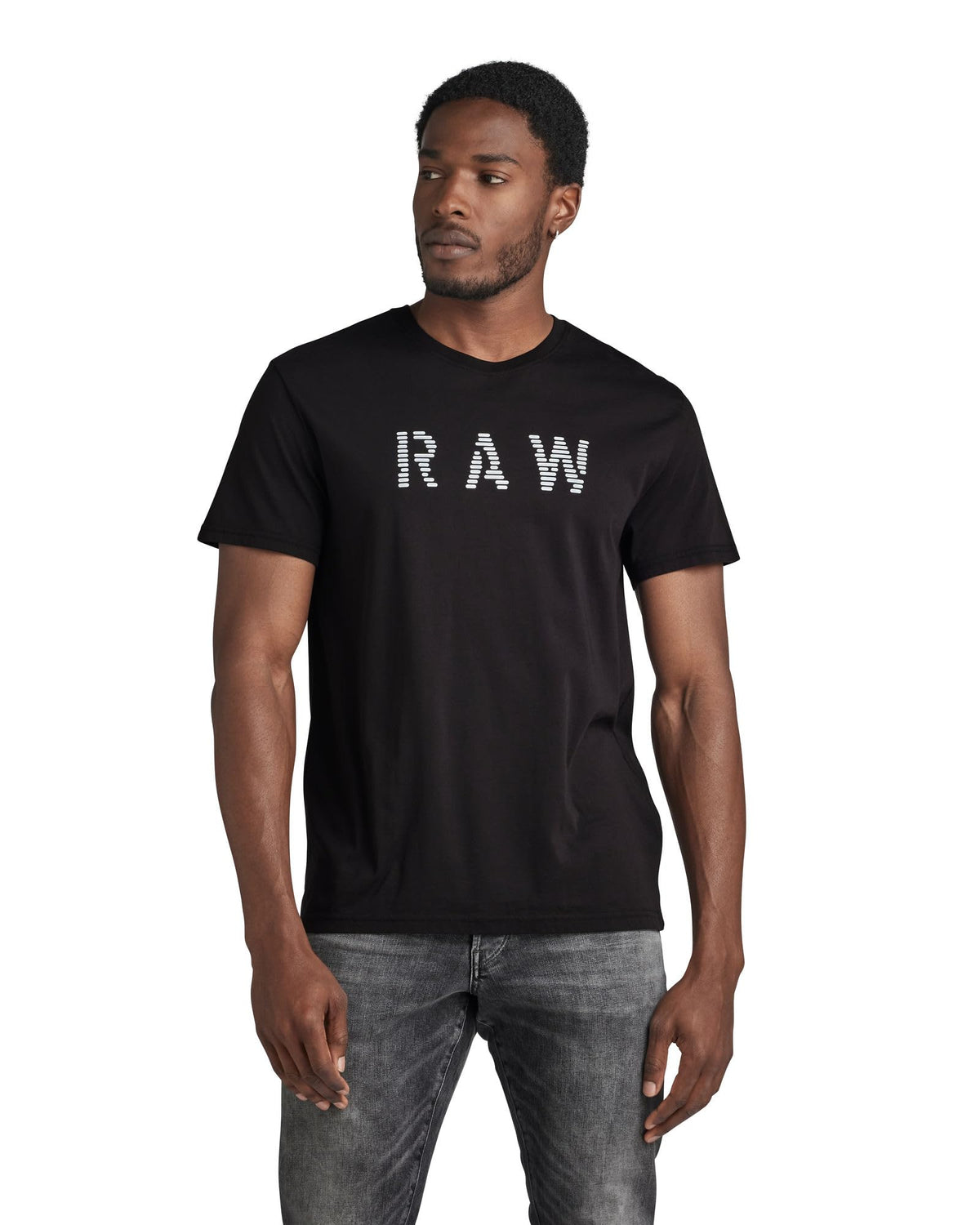 G-Star Raw Men's Holorn Graphic Crew Neck Short Sleeve T-Shirt, Stencil Dark Black