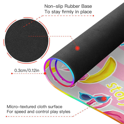 Flamingo Pineapple Wireless Charging Mouse Pad for Mobile Phone Extra Large Gaming Mousepad with 13 Lighting Modes Extended Desk Mat for Office Home Gaming MacBook PC Laptop Desk