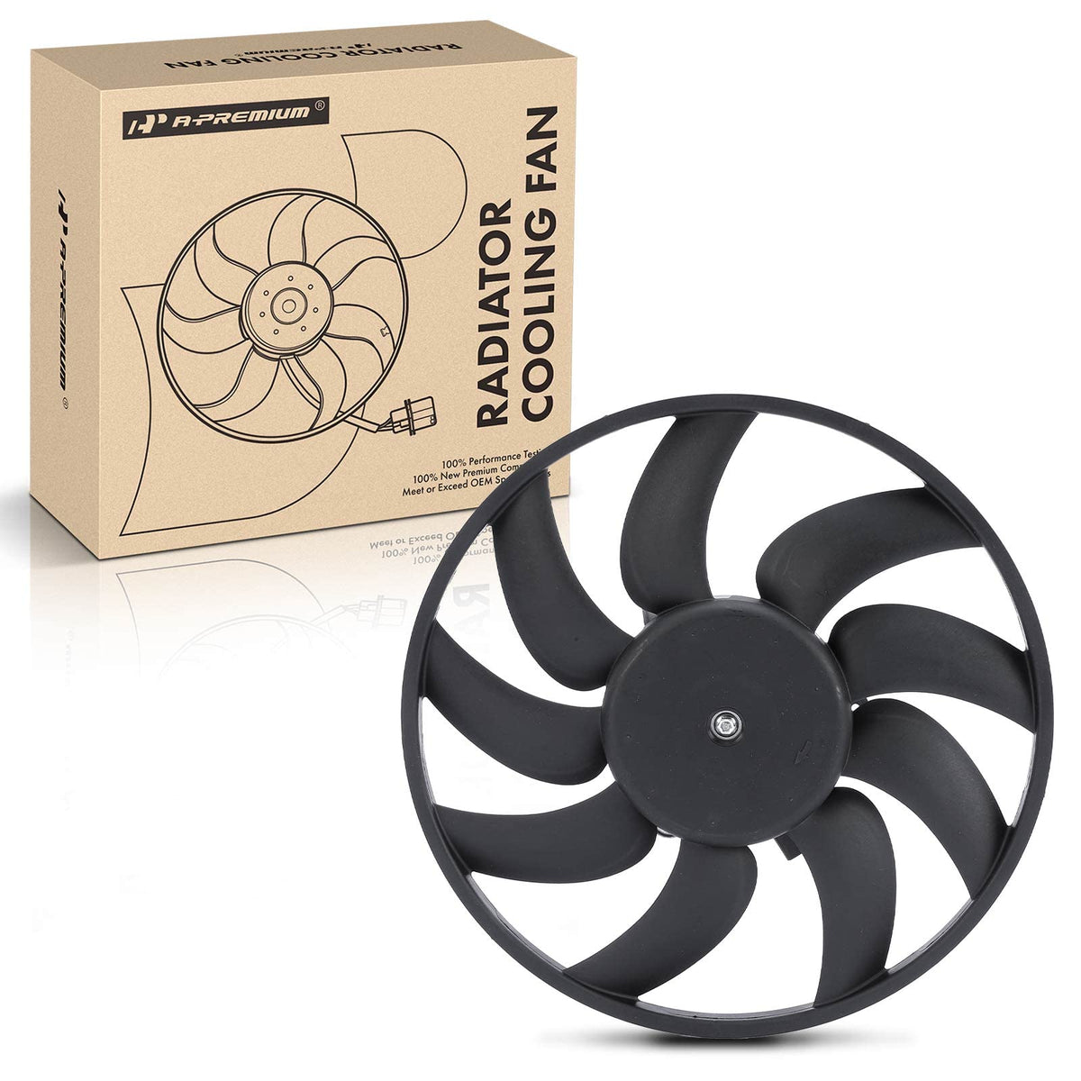 A-Premium Left Engine Radiator Cooling Fan Assembly Compatible with Select Audi & Porsche Models - A4 2009-2016, A4 Quattro 2009-2016, Q5 2009-2017, A5 2010-2014, A5 Quattro 2008-2017, allroad, Macan