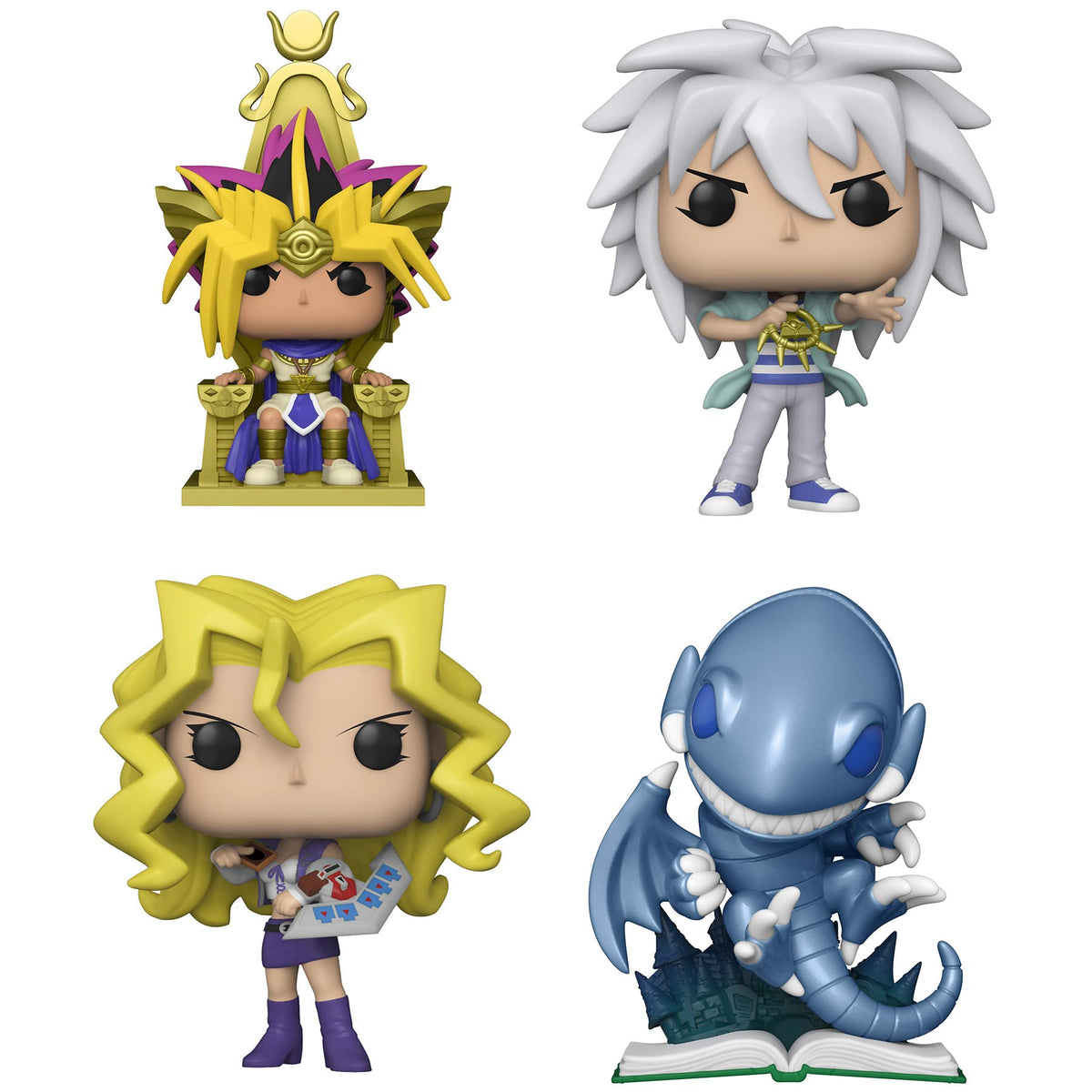 Funko POP! Yu-Gi-Oh! Collectors Set - Pharaoh Atem Yugi, Yami Bakura, Mai Valentine, and Blue Eyes Toon Dragon