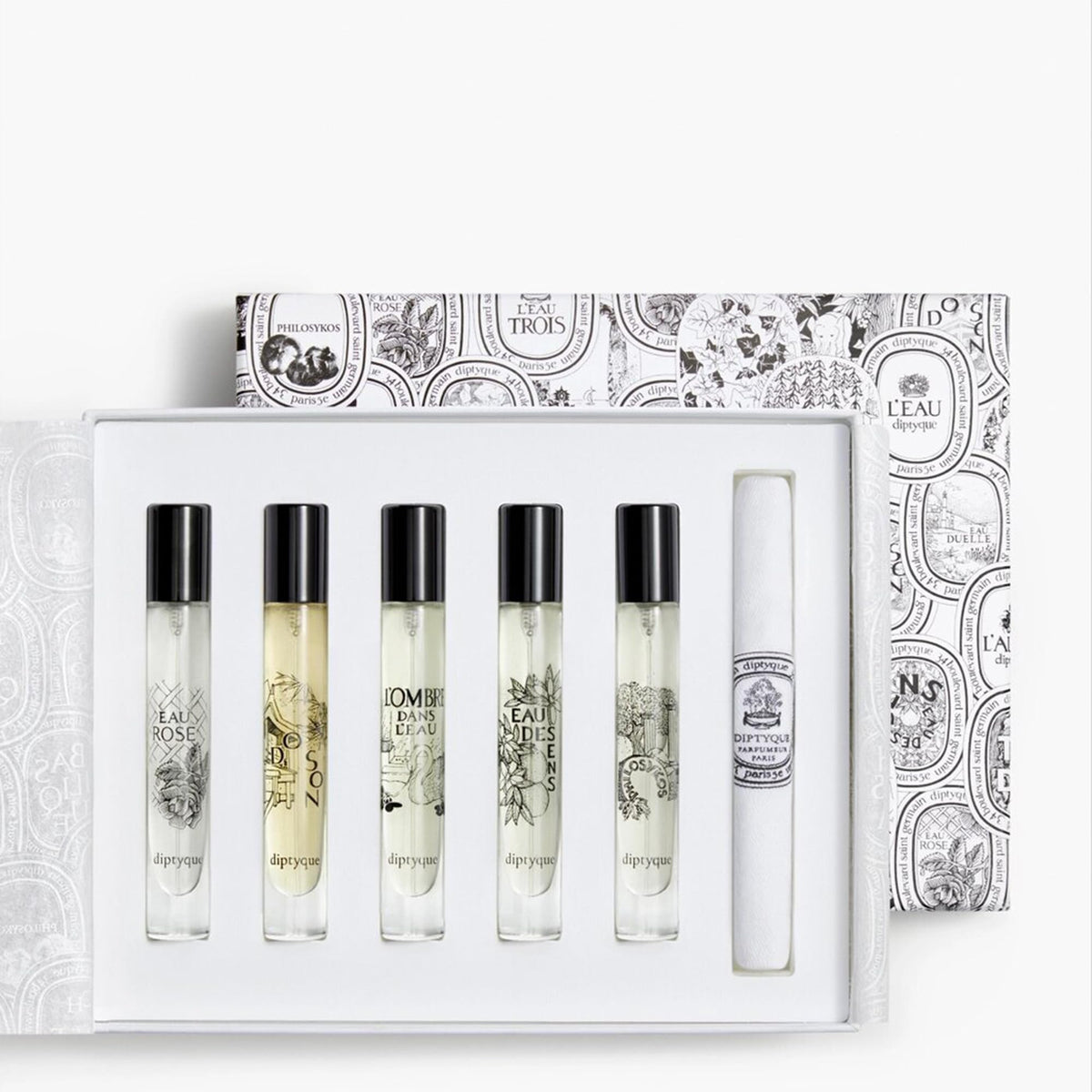 Diptyque Eau de Toilette Travel Spray 0.25 Fl Oz (Pack of 5) Set for Men and Women