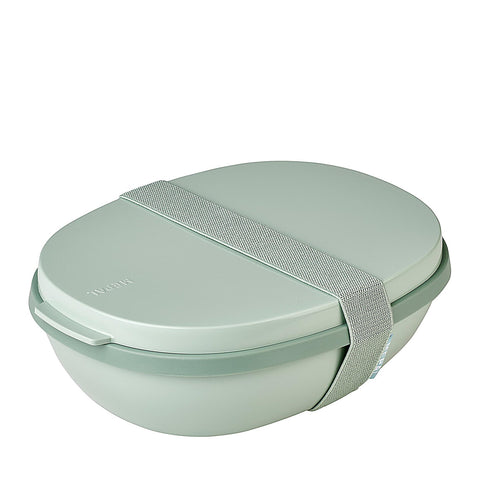 Mepal - Lunchbox Ellipse Duo - Lunch Box for Adults & Salad Box to Go - Practical Lunch Box for A Healthy Lunch - Ideal for Sandwiches, Salads & Leftovers - 825 ml + 600 ml - Nordic Sage