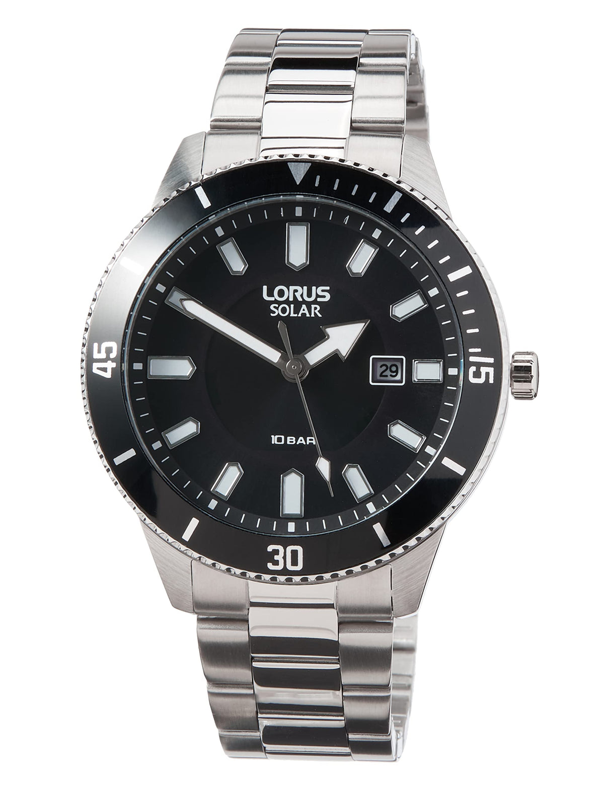 Lorus Men's Analogue Quartz Stainless Steel Watch RX311AX9, Waterproof with Light Coating