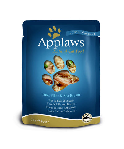 Applaws Cat Tuna and Seabream Pouch, 12 x 70 g