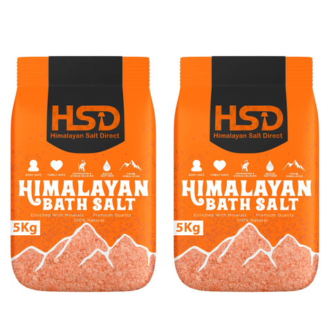 5kg Bath Salt Pack, Total Body Therapy, 100% Pure Premium Quality Bath Salt Traditional Bath soak, Easily dissolvable Grain, Vegan, All Natural Ingredients,nourishes Dry & Irritated Skin (Pack of 2)