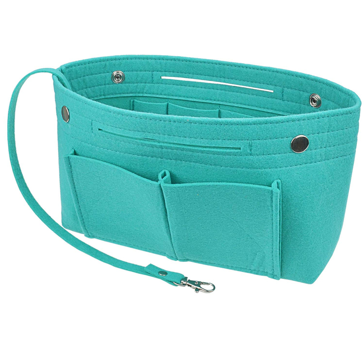 YIICOOLY Felt Tote Handbag Purse Organizer Insert Divider Shaper Bag in Bag, Blue, S