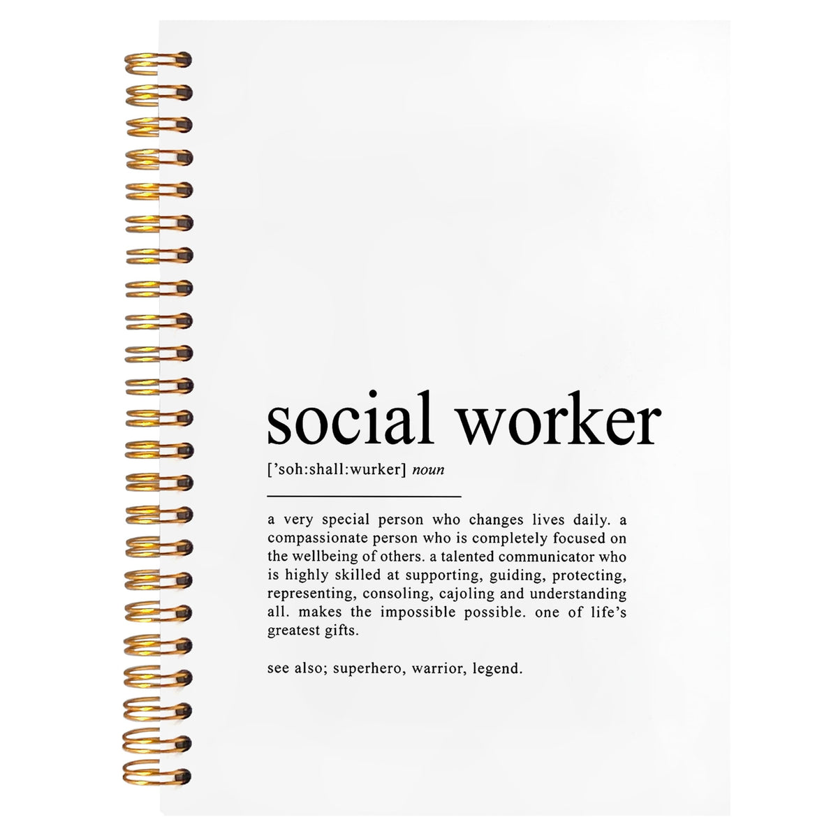 BearCake Social Worker Gifts, Social Worker Appreciation Gifts, Social Worker Hardcover Spiral Notebook 5.5x8.3, Social Worker Graduation Gifts, Social Worker Office Decor