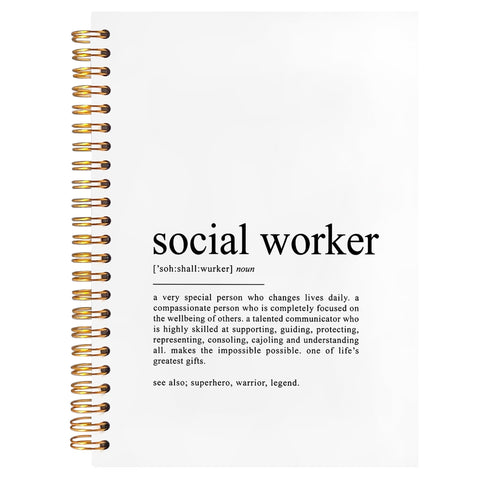 BearCake Social Worker Gifts, Social Worker Appreciation Gifts, Social Worker Hardcover Spiral Notebook 5.5x8.3, Social Worker Graduation Gifts, Social Worker Office Decor