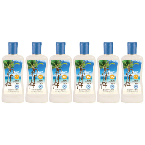 Panama Jack Sunscreen Suntan Lotion - SPF 15, Broad Spectrum UVA/UVB Protection, PABA, Paraben, Gluten & Cruelty Free, 6 FL OZ (Pack of 6)