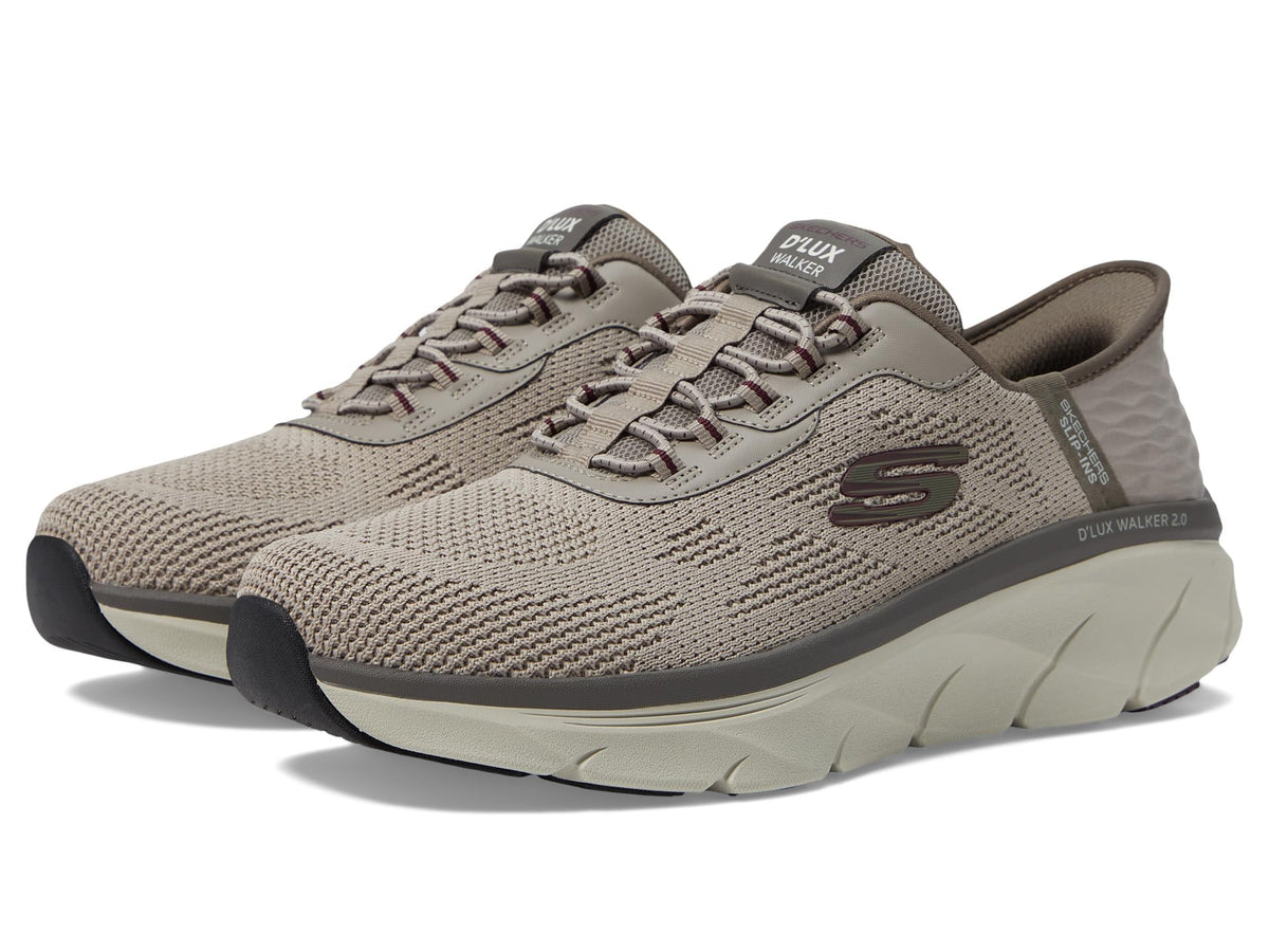 Skechers Men's D'Lux Walker 2.0 Rezinate Hands Free Slip-in Sneaker, Taupe, 7