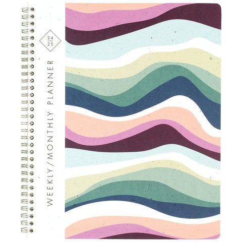 Cambridge Planner 2024-2025 Academic, Weekly & Monthly, 8-1/2" x 11", Large, Recycled, Greenpath, Wave (GP47-905A)