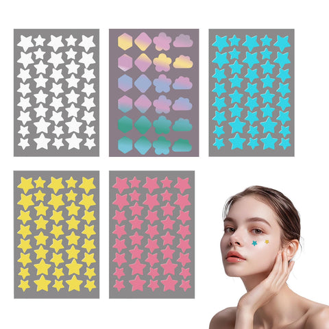 Fusang Pimple Patches for Face, Multi-Color Combination of Star Pimple Acne Patches, Starface Pimple Patch for Covering Zits and Blemishes(184 Patches)