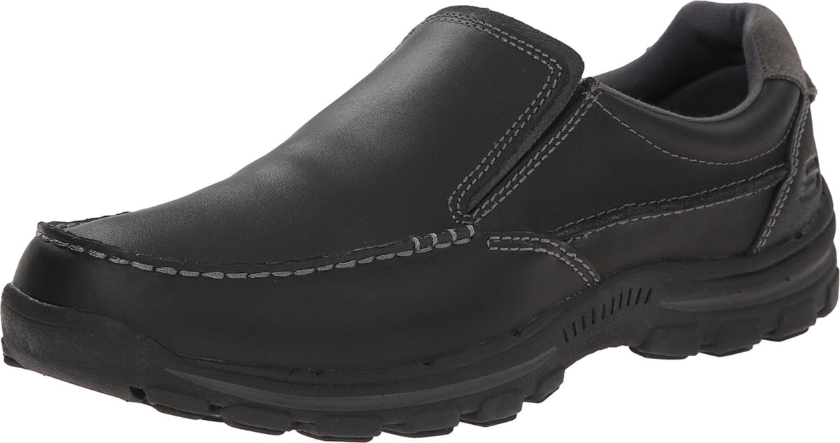 Skechers Men's Braver-Rayland Slip-On Loafer, Black Leather, 8 M US