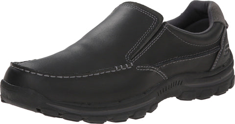 Skechers Men's Braver-Rayland Slip-On Loafer, Black Leather, 8 M US