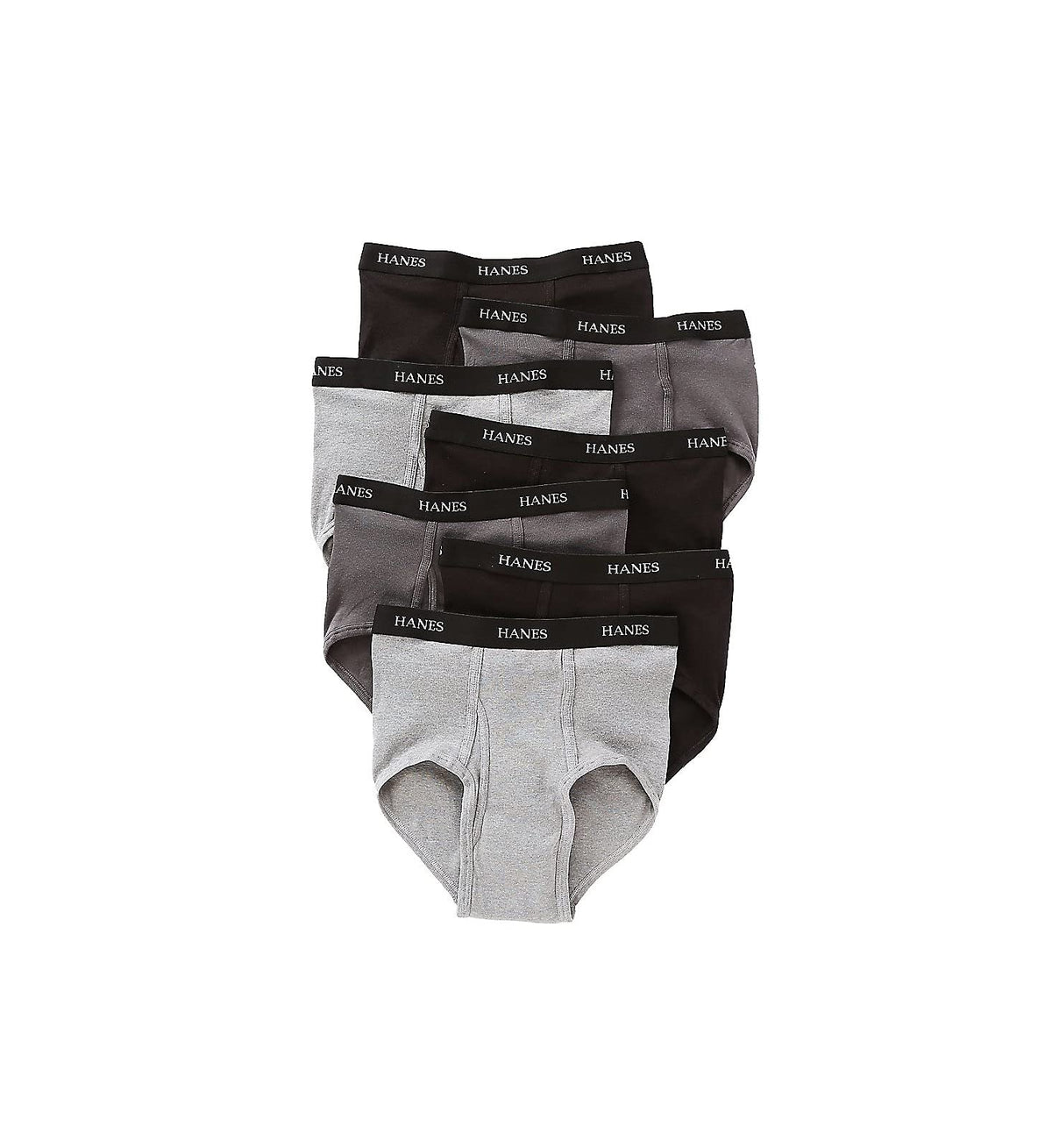 Hanes Men's Classics Tagless Briefs, 7-Pack Black/Grey M