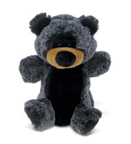 DolliBu Black Bear Plush Hand Puppet for Kids - Soft Plush Stuffed Animal Hand Puppet Toy, Puppet Show Games Puppet Theaters for Kids, Adult Cute Puppets Educational Toy to Teach Children & Toddlers