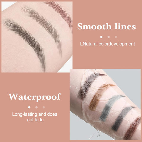 Generic 2PCS 3D Microblading Eyebrow Tattoo Pencil 4 Fork Tip, Magic Eyebrow Pencil, Waterproof Microblading Eyebrow Pen, New Microblading Eyebrow Pen, Eyebrow Pencil with Micro-Fork Tip(Dark Brown)