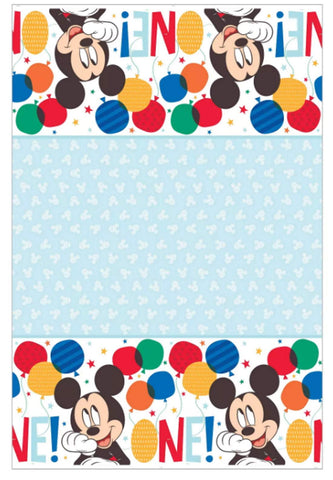 Unique Disney Mickey 1st Birthday Rectangular Plastic Tablecover - 1 Pc