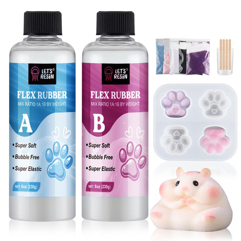 LET'S RESIN Liquid Silicone for Squishy Maker, 16oz Super Soft Silicone Rubber Making Kits -1:1 Ratio by Weight, DIY Decompression Gift