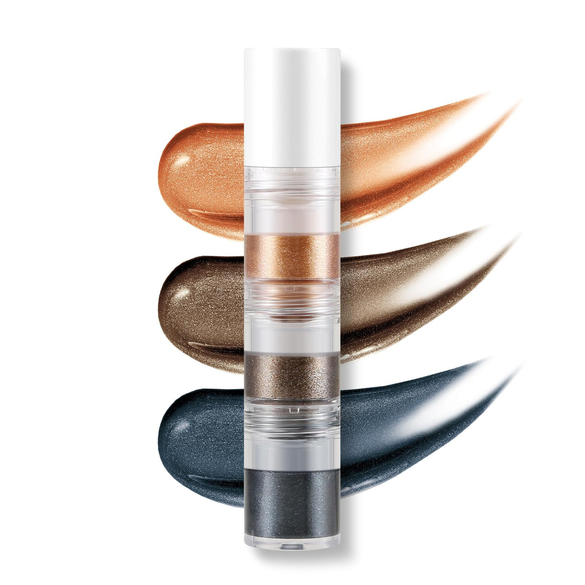 Apooliy 3 Colors Liquid Metallic Eyeshadow, Gel Formula, High-Impact Multi-Dimensional Finish, Long Lasting Quick-Drying Multi-Colour