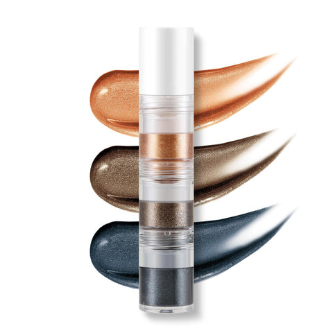 Apooliy 3 Colors Liquid Metallic Eyeshadow, Gel Formula, High-Impact Multi-Dimensional Finish, Long Lasting Quick-Drying Multi-Colour