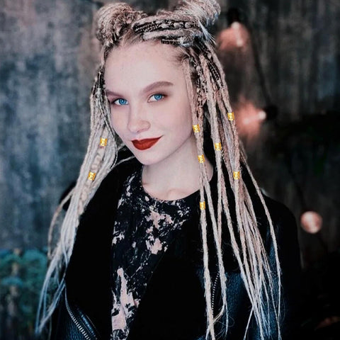 AWAVM 60PCS Wig Accessories, Dirty Braid Hair Extension Ring, Hollow Braid Decorative Ring Buckle, Hair Accessories (Gold)