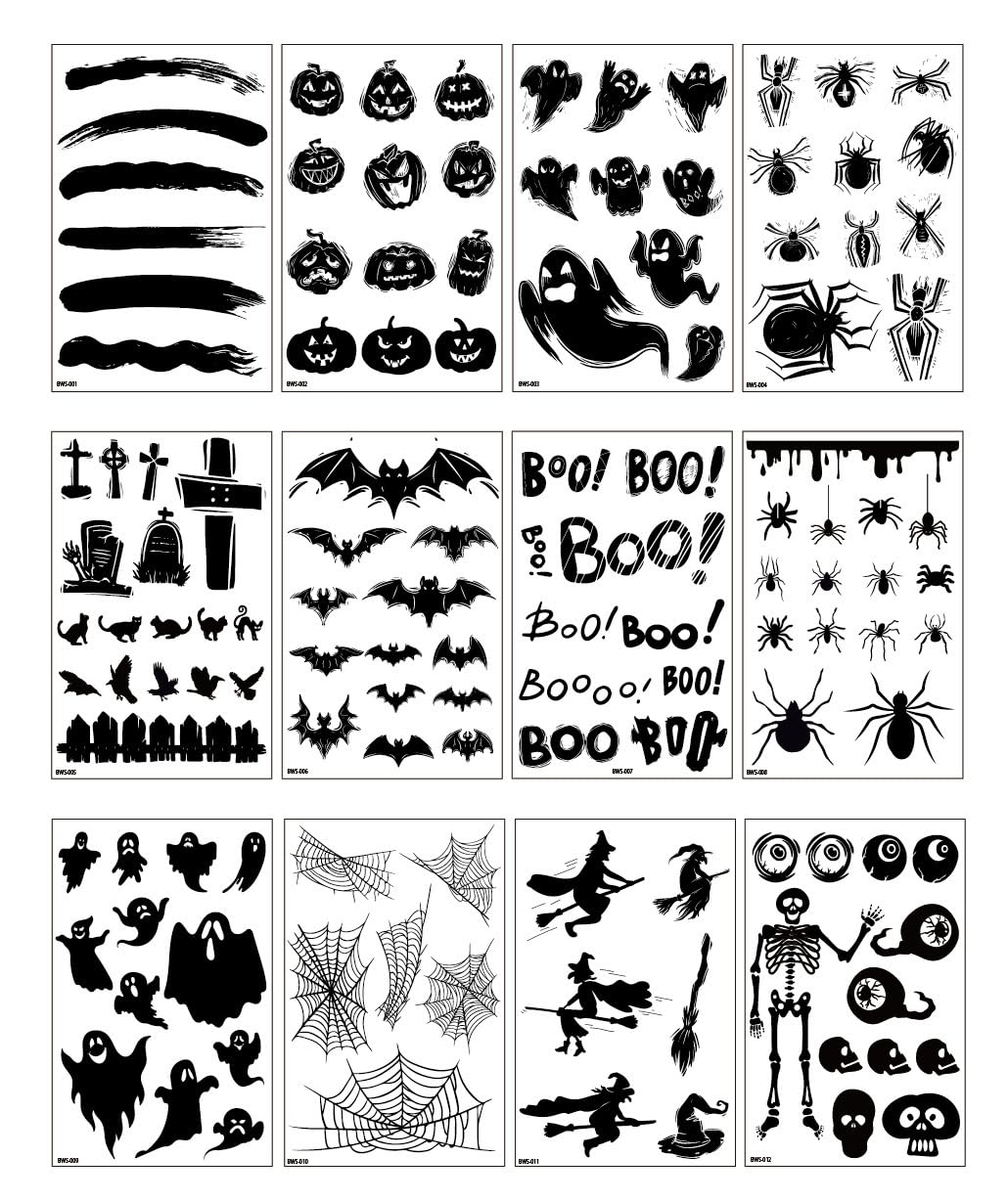 Halloween Temporary Tattoo Black Bat Spider Web Water Transfer Temporary Tattoo