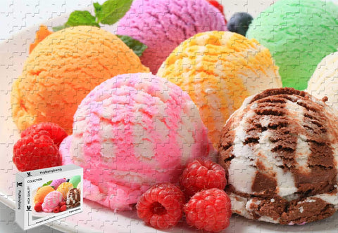 PigBangbang,20.6 X 15.1 Inch,Made of Basswood - Food Ice Cream - 500 Piece Jigsaw Puzzle