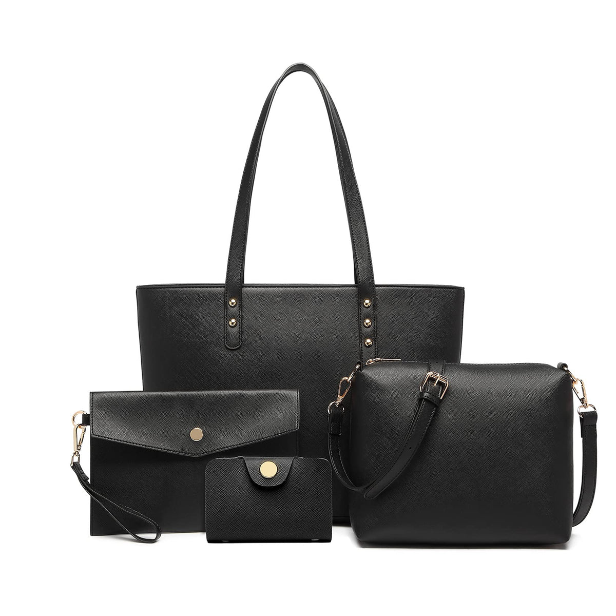 Miss Lulu Handbags for Women Tote Bag Handbags and Shoulder Bags for Women Purse for Women Wristlet Bag Synthetic Leather Bag 4 Piece Set