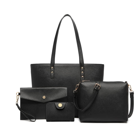 Miss Lulu Handbags for Women Tote Bag Handbags and Shoulder Bags for Women Purse for Women Wristlet Bag Synthetic Leather Bag 4 Piece Set