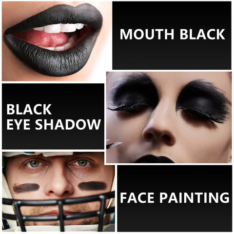 Eye Black Stick for Sports,QIUFSSE Professional Softball Baseball Football Eye Black Stick,Black Makeup Stick for Face and Body Painting Halloween Makeup