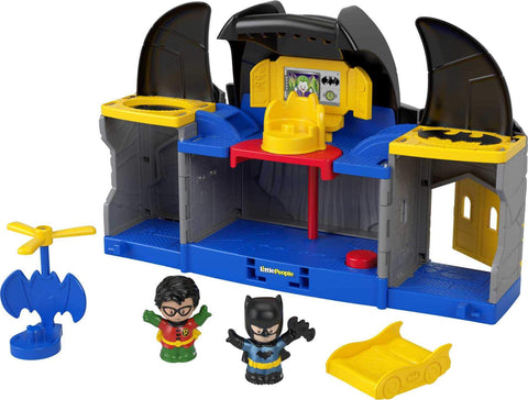 Fisher-Price Little People DC Super Friends Batcave Toddler Playset with Batman Robin Figures & Sounds for Ages 18+ Months