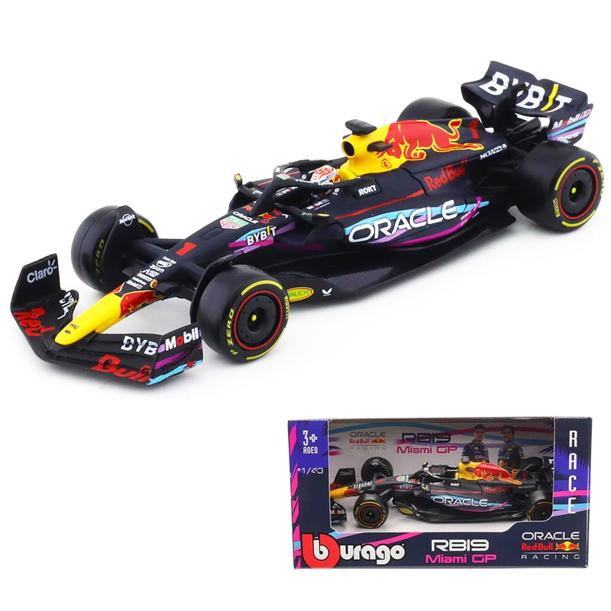 Bburago 1/43 - Red Bull Racing RB19 - Winner Miami F1 GP 2023 Collection | #1 Max Verstappen & #11Checo Perez (#11 Checo Perez)