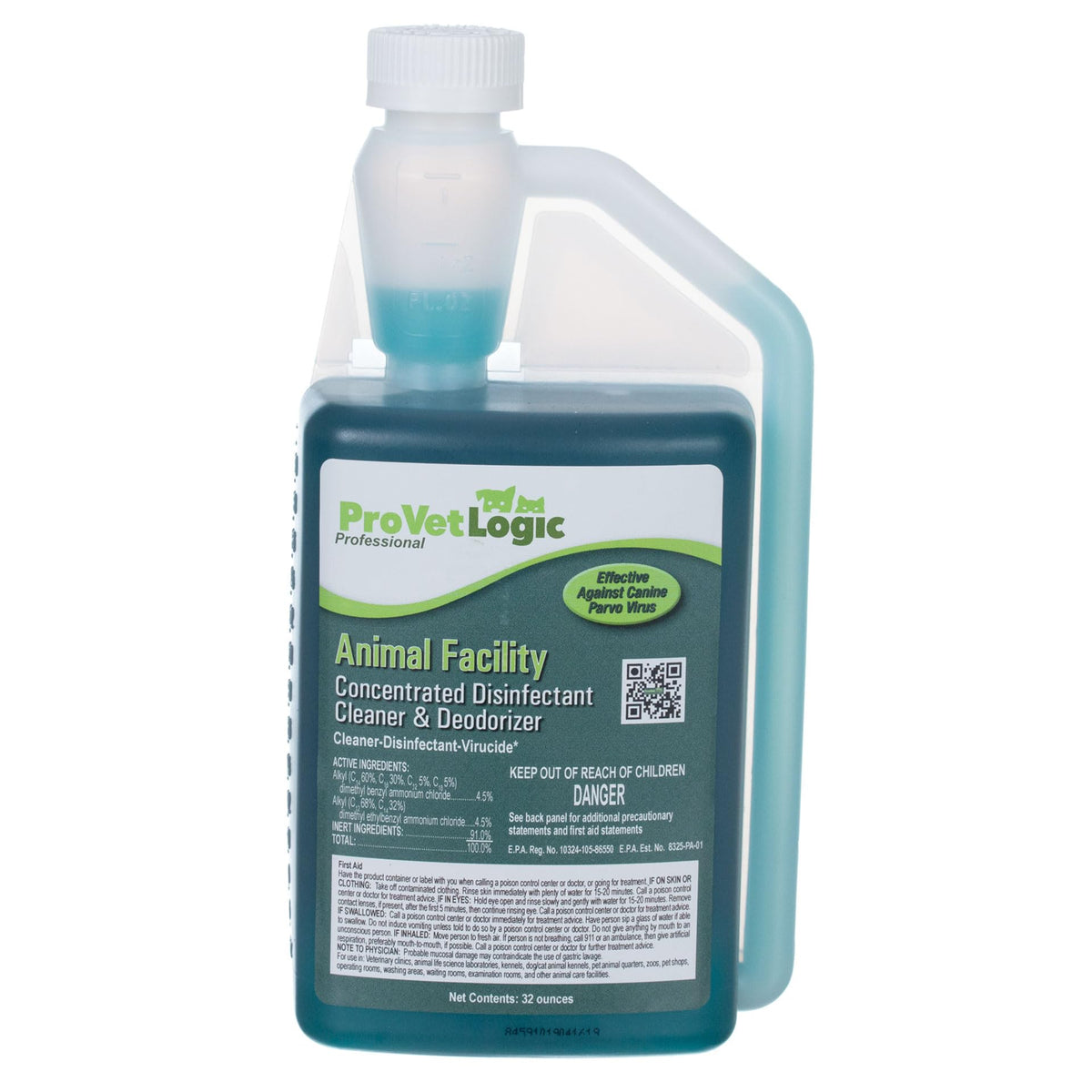 ProVetLogic Animal Facility Disinfectant Cleaner & Deodorizer (Concentrated) - 32oz AcuPro Bottle