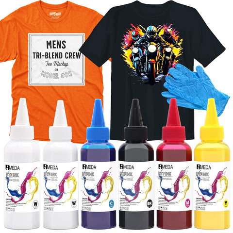 IMEDA DTF Ink 100MLÃ—6 Combo Pack, Premium Pigment Ink for PET Film Heat Transfer Printing,Refill for DTF Printer with Epson printhead ET-8550, XP-15000, L1800, L805, R1390, R2400 TX800,(2W+BK+C+M+Y)â€¦