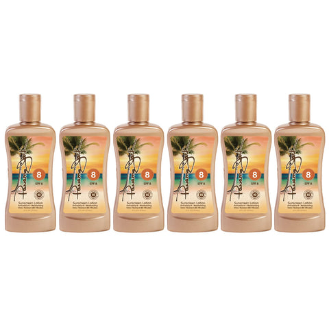 Panama Jack Sunscreen Tanning Lotion - SPF 8, PABA, Paraben, Gluten & Cruelty Free, Antioxidant Moisturizing Formula, 6 FL OZ (Pack of 6)